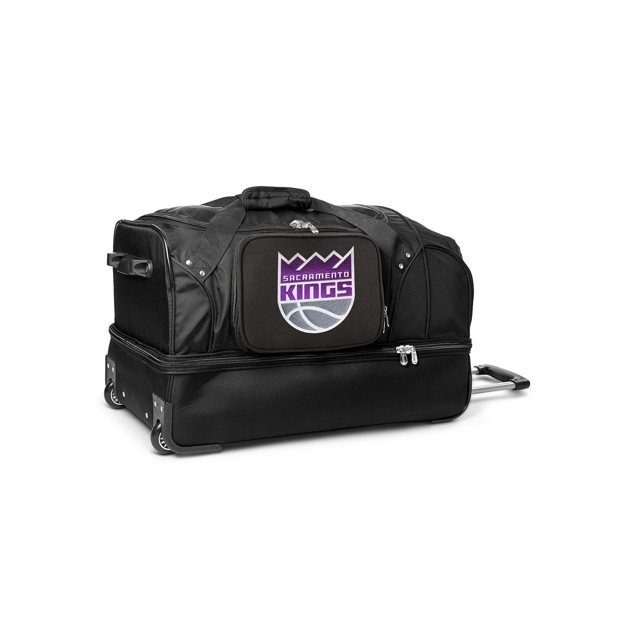 Sacramento Kings 27-Inch Rolling Duffel Bag, Kng Black
