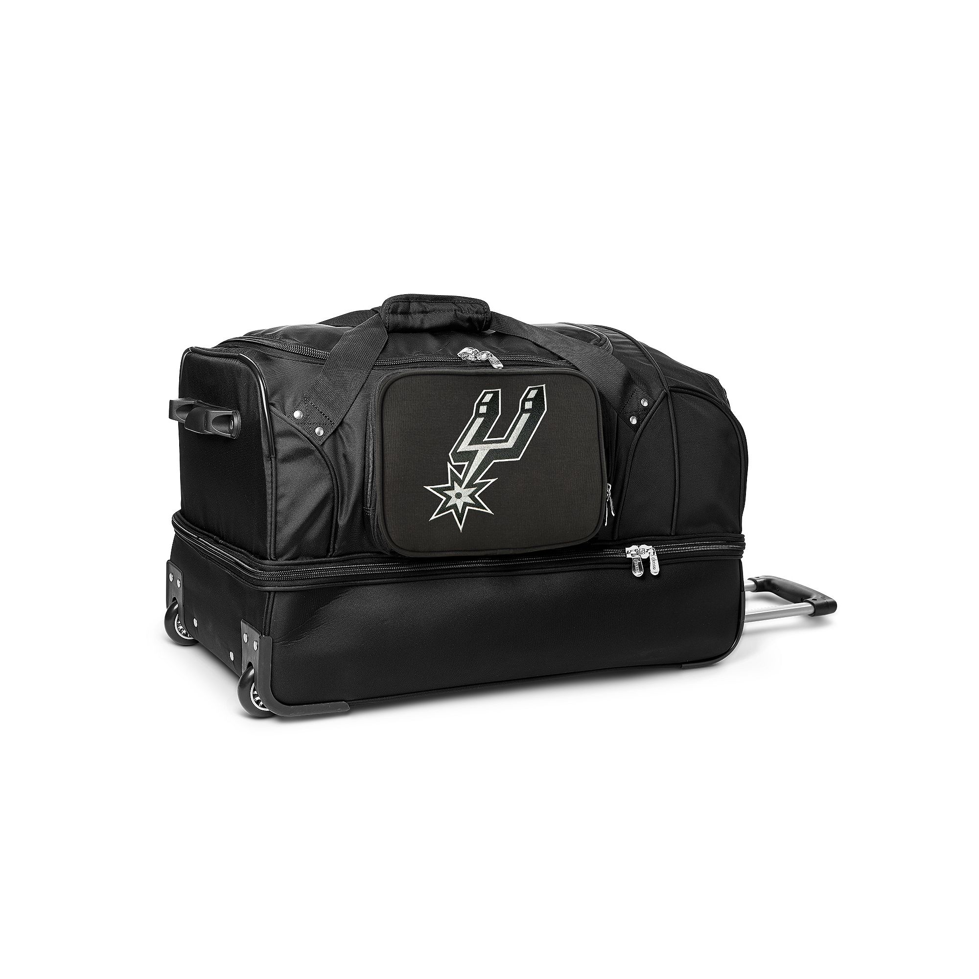 San Antonio Spurs 27-Inch Rolling Duffel Bag, Black