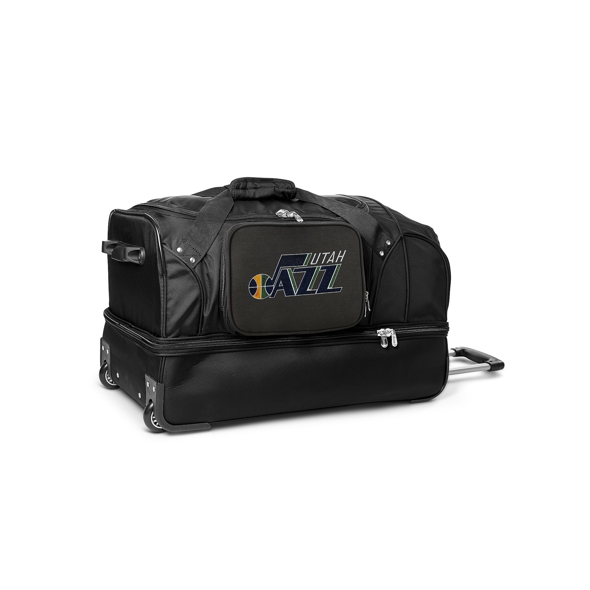 Utah Jazz 27-Inch Rolling Duffel Bag, Black