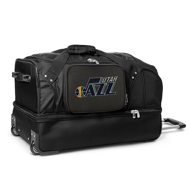 Utah Jazz 27-Inch Rolling Duffel Bag, Black