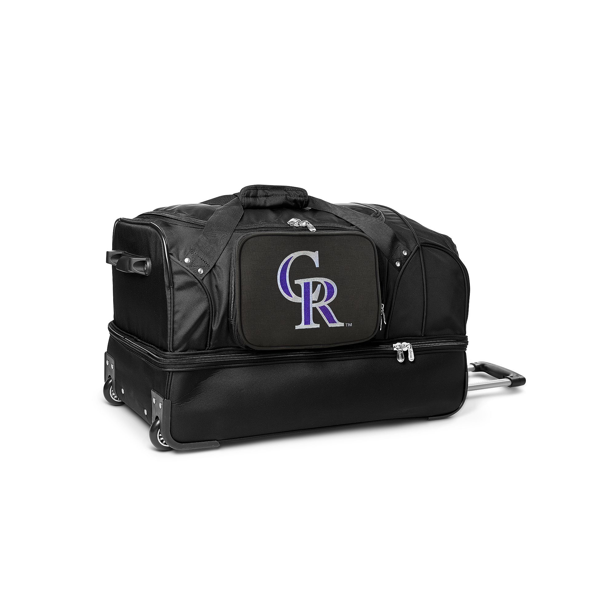 Colorado Rockies 27-Inch Rolling Duffel Bag, Black