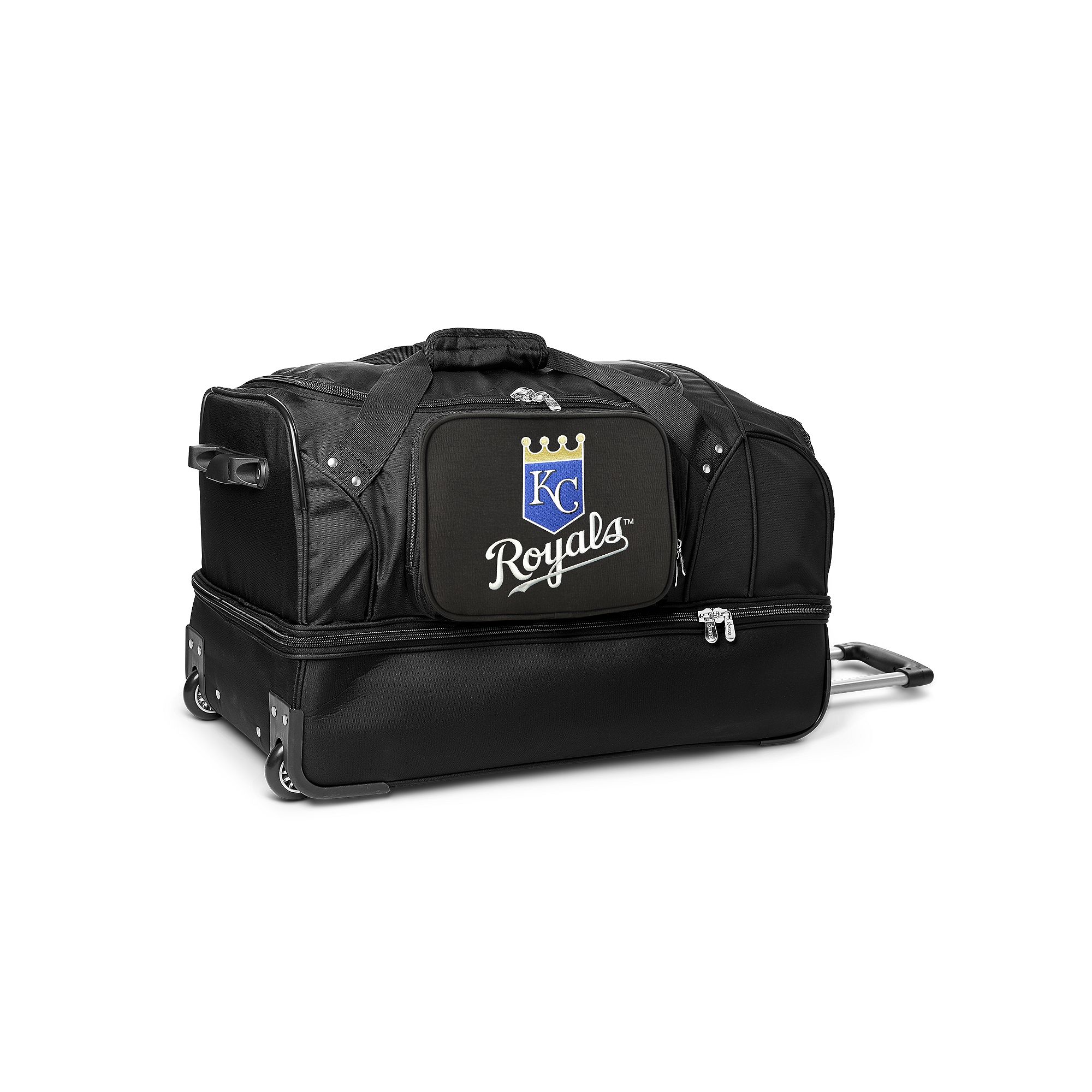 Kansas City Royals 27-Inch Rolling Duffel Bag, Black
