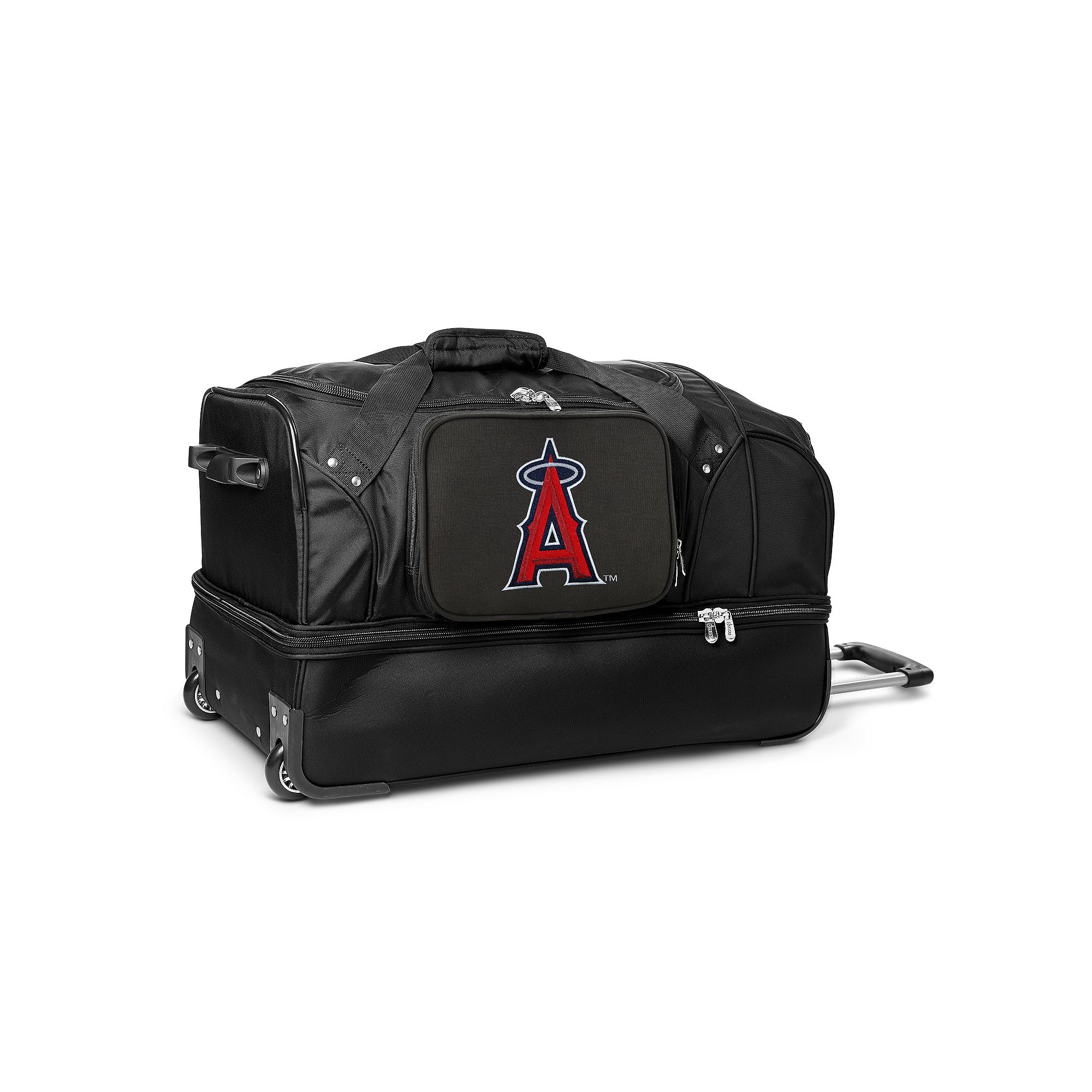 Los Angeles Angels of Anaheim 27-Inch Rolling Duffel Bag, Black