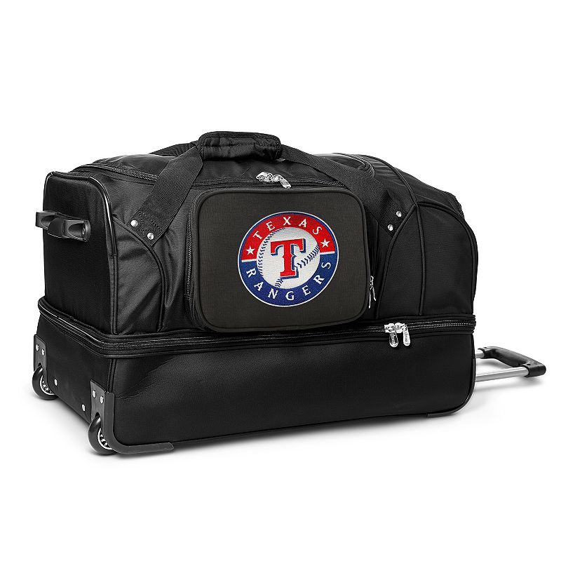 Texas Rangers 27-in. Wheeled Drop-Bottom Duffel Bag, Black
