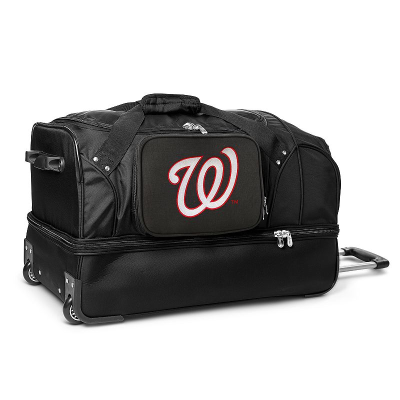 Washington Nationals 27-Inch Rolling Duffel Bag, Black