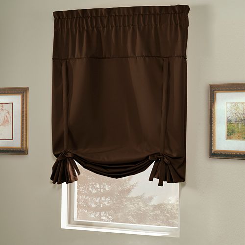 United Curtain Co. Blackstone Blackout Tie-Up Shade - 40'' x 63''