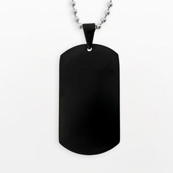 LYNX Stainless Steel Black Ion Dog Tag - Men