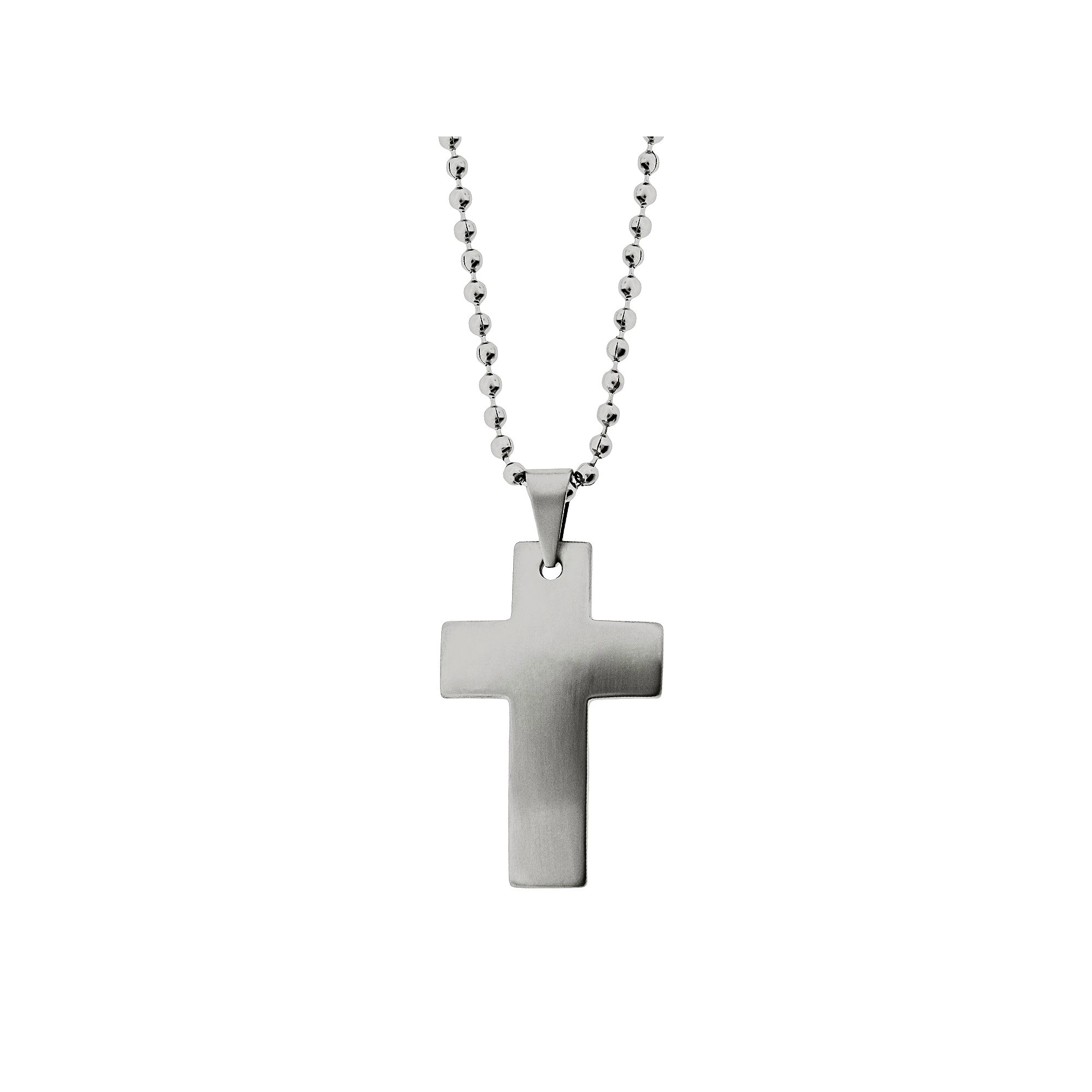 LYNX Stainless Steel Cross Pendant - Men, Mens, Size: 22, Silver