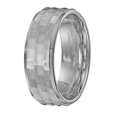 LYNX Stainless Steel Hammered Wedding Band - Men