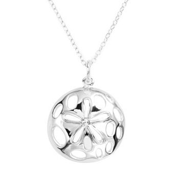Jewelry for Trees Platinum Over Silver Sand Dollar Pendant