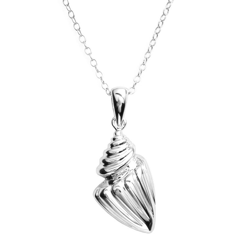 Jewelry for Trees Platinum Over Silver Seashell Pendant, Women's
