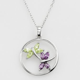 Jewelry for Trees Platinum Over Silver Cubic Zirconia Dragonfly Pendant