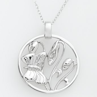 Jewelry for Trees Platinum Over Silver Butterfly Pendant