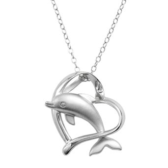Jewelry for Trees Platinum Over Silver Dolphin Pendant