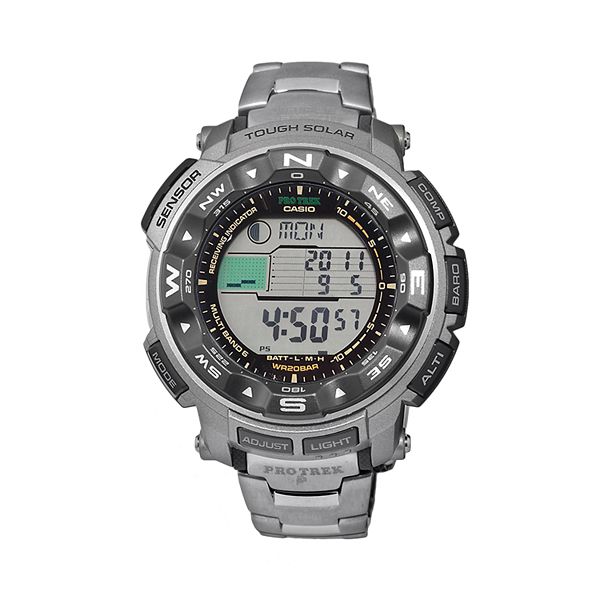 Levering betekenis Ter ere van Casio Men's PRO TREK Titanium Atomic Solar Digital Chronograph Watch -  PRW2500T-7