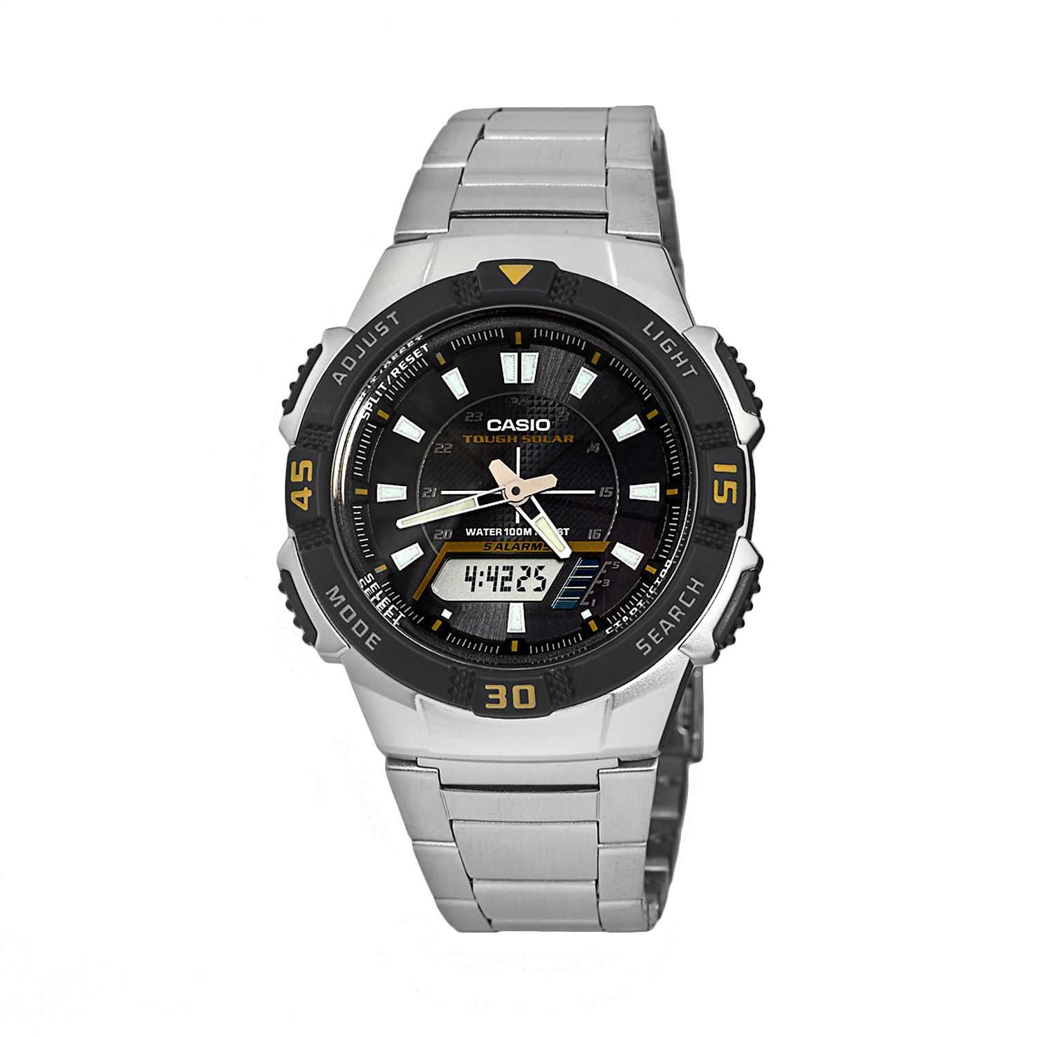 casio stainless steel solar watch
