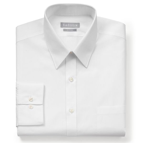 Van Heusen Fitted Solid Chambray PointCollar Dress Shirt