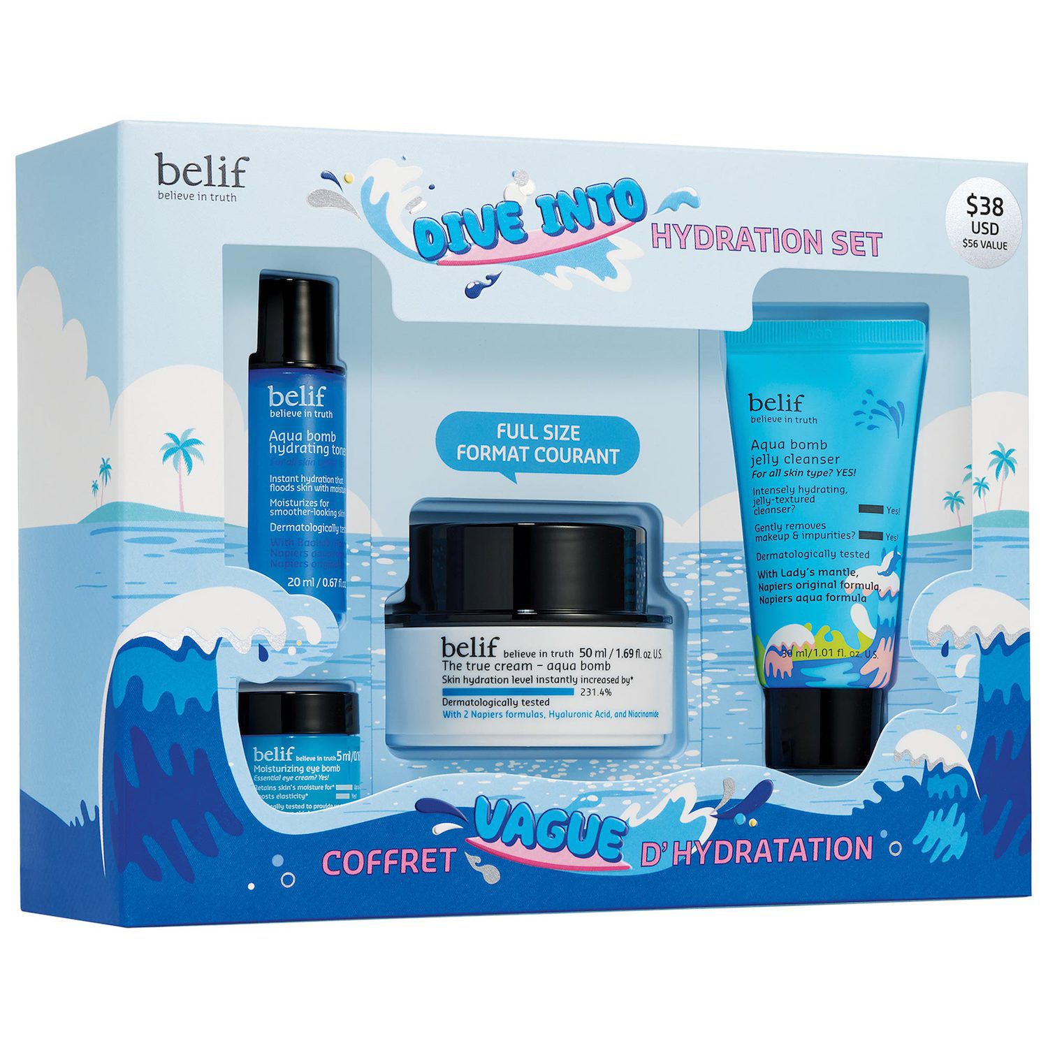 ブースター・導入液 Aqua Skin 2 bottles set belif Dive Into Hydration Set