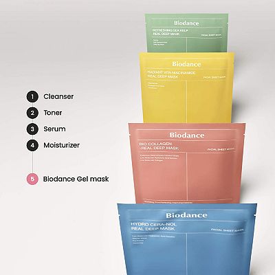 Biodance Real Deep Mask Gift Set - 4 Masks for Pore Care