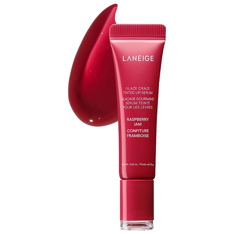LANEIGE Glaze Craze Tinted Polypeptide Lip Serum Treatment, Size: 0.4 FL Oz, Raspberry Jam