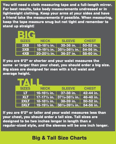 Kohls Big And Size Chart