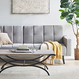 Compact couch with stylish coffee table