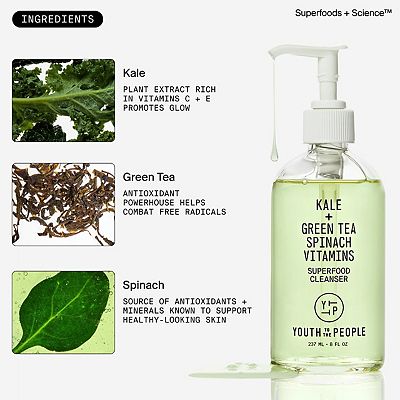 green people glutathione Youth To The People Superfood Hydrating Gentle Antioxidant Refillable  Cleanser