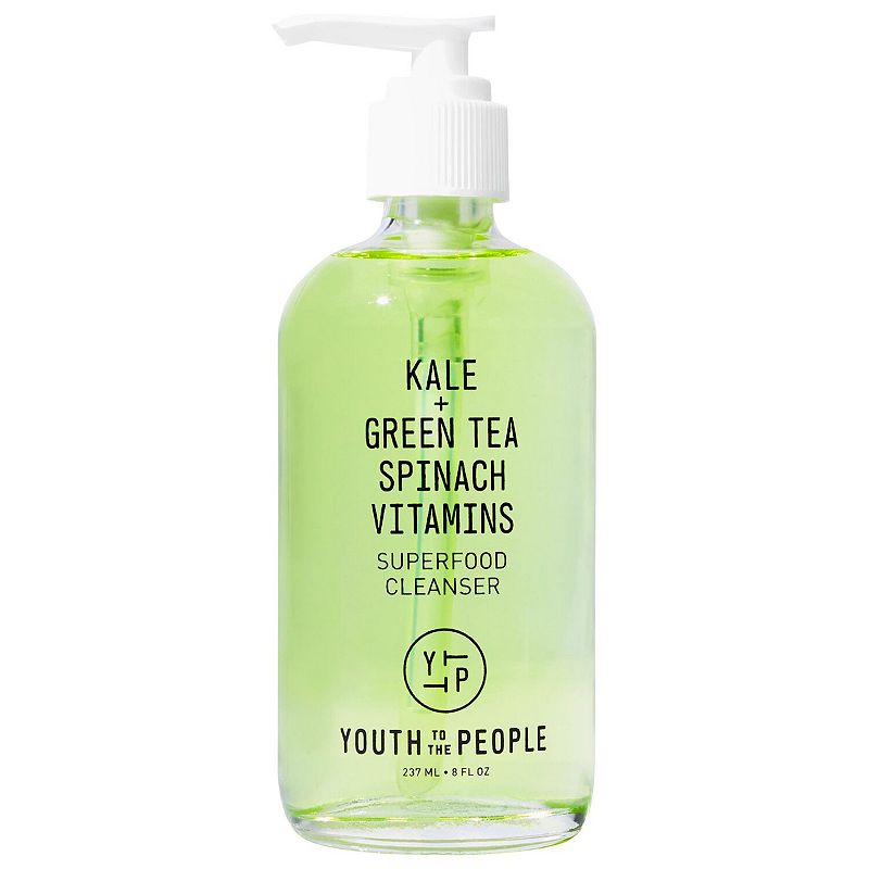 Youth To The People Kale Superfood Cleanser - Clean Skincare - Gentle Face Wash with Spinach + Green Tea - Vegan Hydrating Gel Foaming Cleanser (8oz)