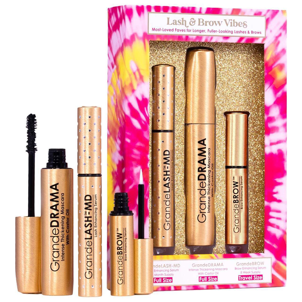 Grande Cosmetics Lash and Brow Vibes Mascara and Lash Serum Set - None