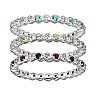 Stacks &amp; Stones Gemstone &amp; Diamond Accent Sterling Silver Stack Ring