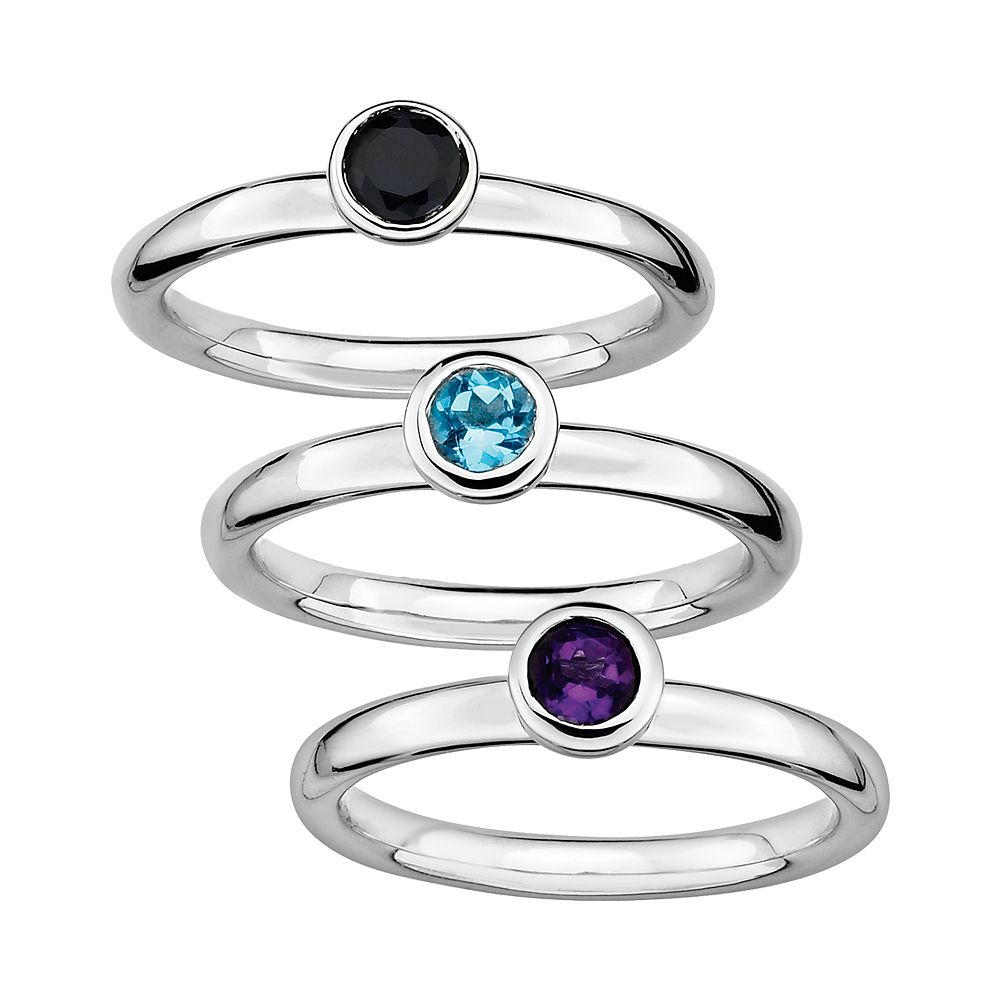 Stacks & Stones Gemstone Sterling Silver Stack Ring