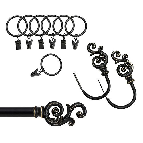Bali Scroll Window Curtain Rod Collection