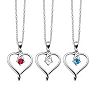 Gemstone Sterling Silver Openwork Heart Pendant Necklace