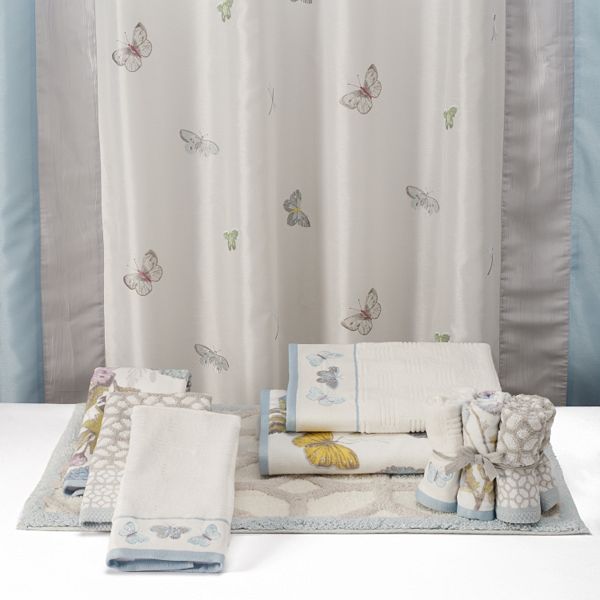 One Home Brand Enchanted Garden Embroidered Shower Curtain Collection