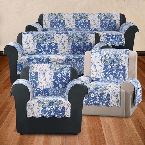 Sure Fit Heirloom Bluebell Floral Furniture Cover Collection