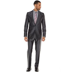 Apt. 9® Extra-Slim Herringbone Gray Suit Separates - Men