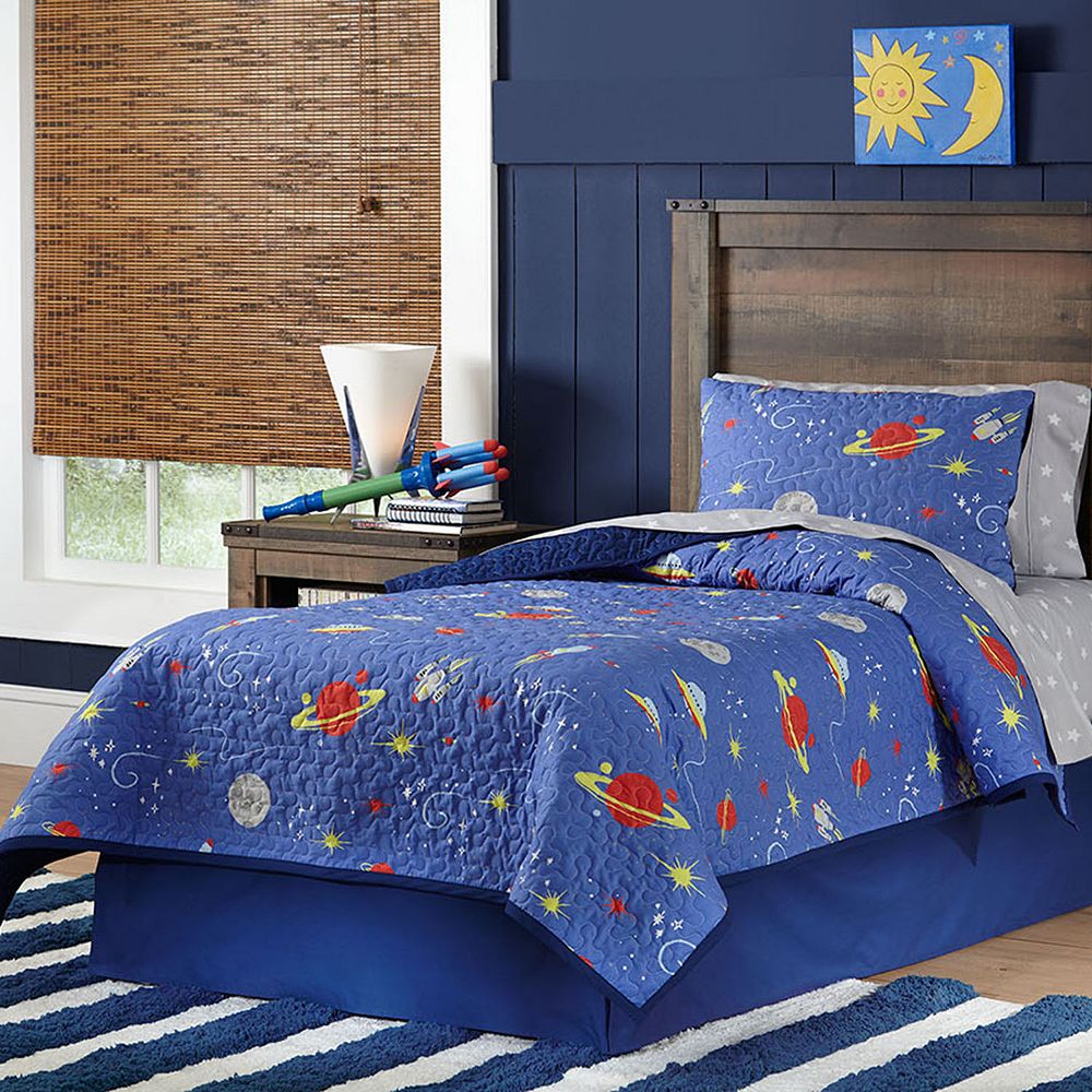 Lullabye Bedding Space Cotton Percale Quilt Collection