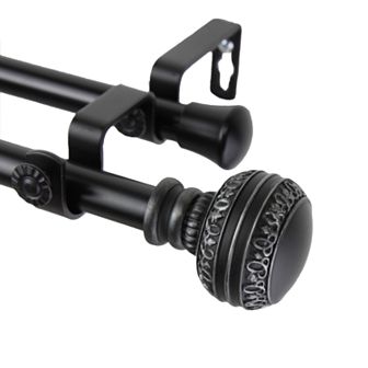 Rod Desyne Ornament Adjustable Double Window Curtain Rod