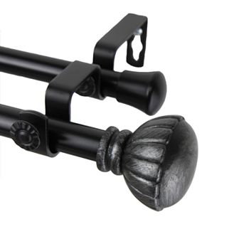 Rod Desyne Magnolia Adjustable Double Window Curtain Rod