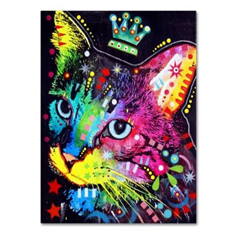 "Thinking Cat Crowned" Canvas Wall Art