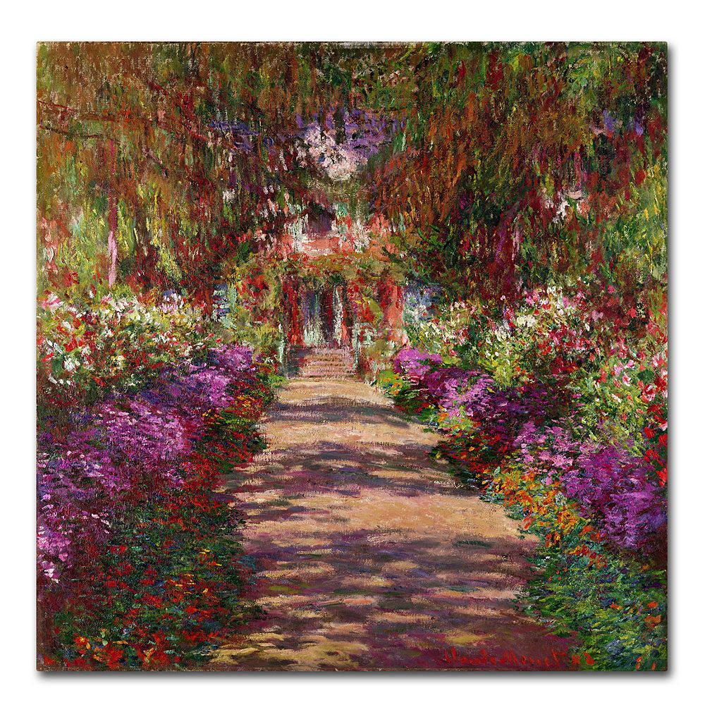 "A Pathway in Garden'' Canvas Wall Art by Claude