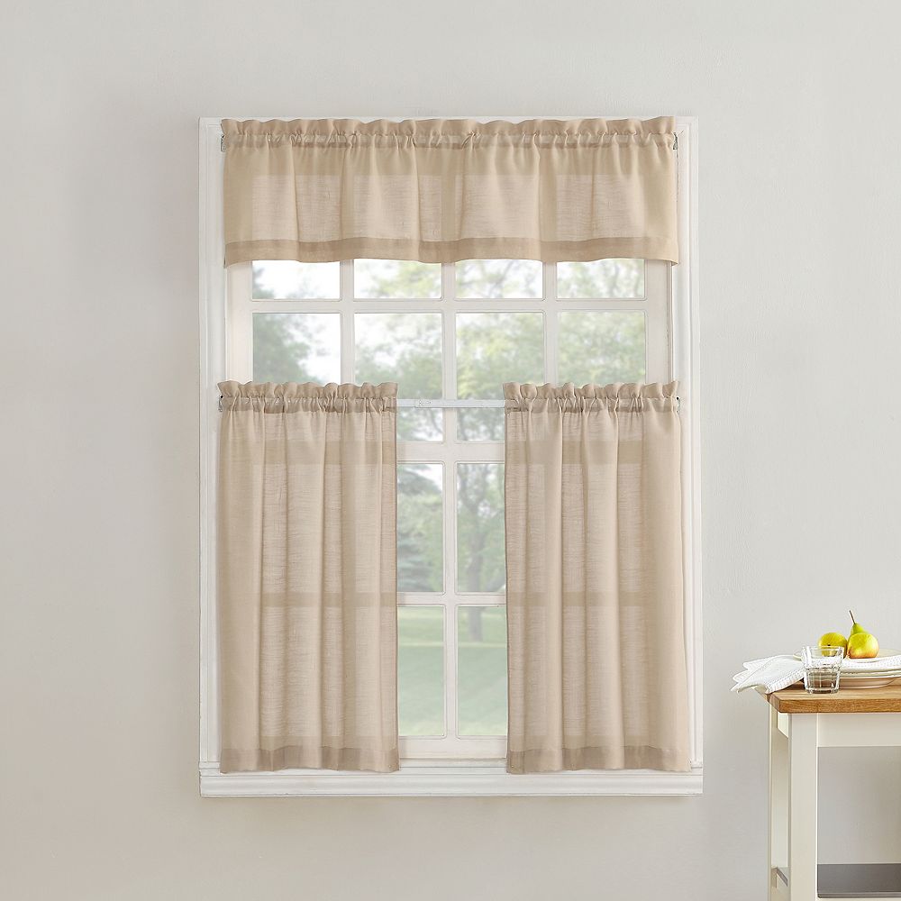 Top of the Window Monroe Light Filtering Tier Kitchen Window Curtains