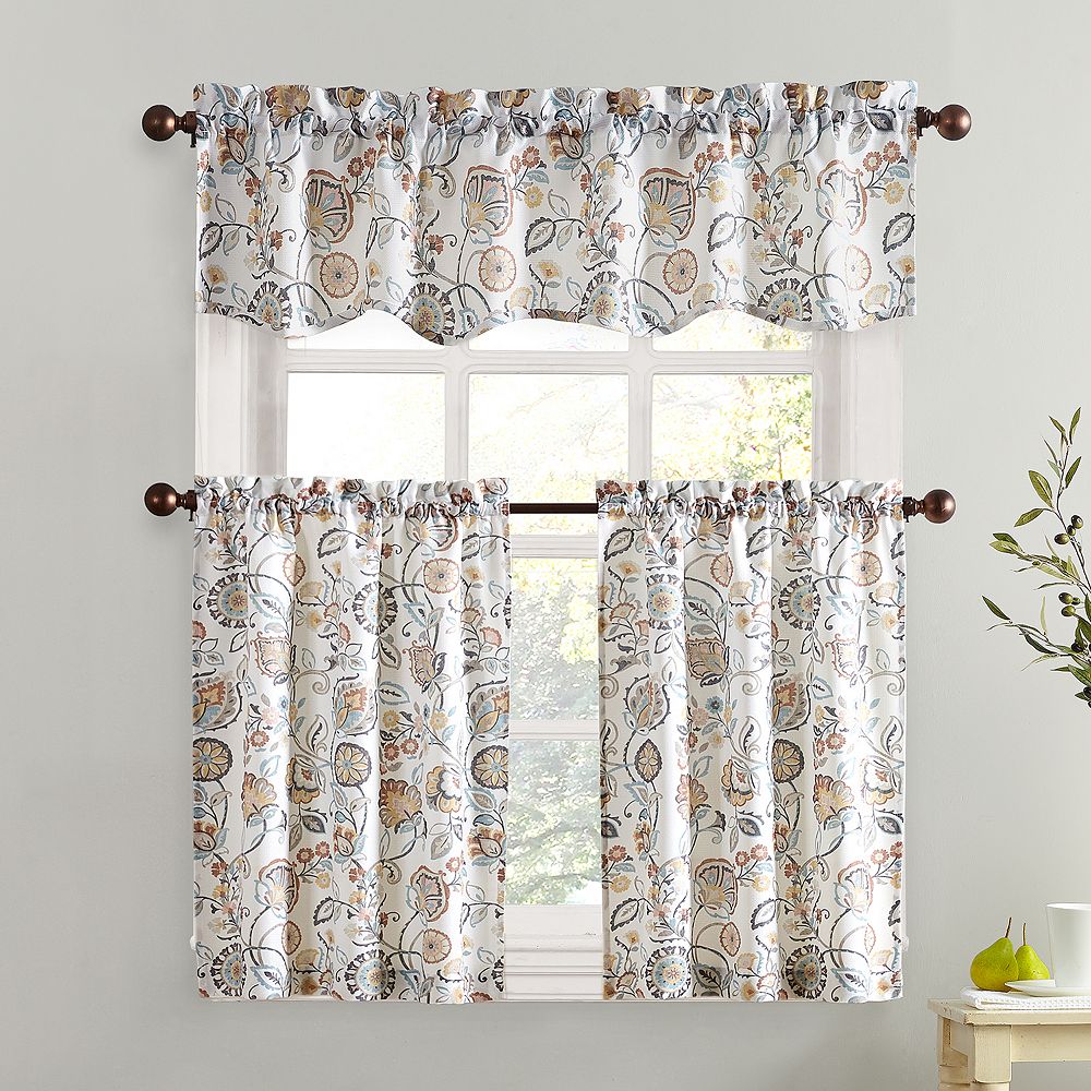 Top Of The Window Signy Light Filtering Tier Kitchen Window Curtains