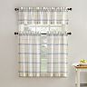 Top of the Window Monroe Plaid Light Filtering Tier Kitchen Window Curtains