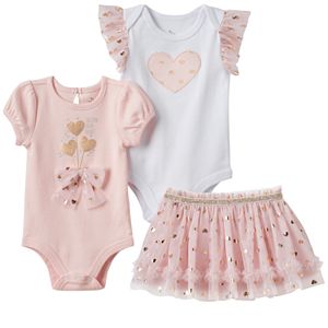 Baby Girl Baby Starters Pink & Foil Hearts Mix & Match Outfits