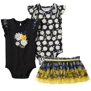 Baby Girl Baby Starters Black & Yellow Daisy Mix & Match Outfits