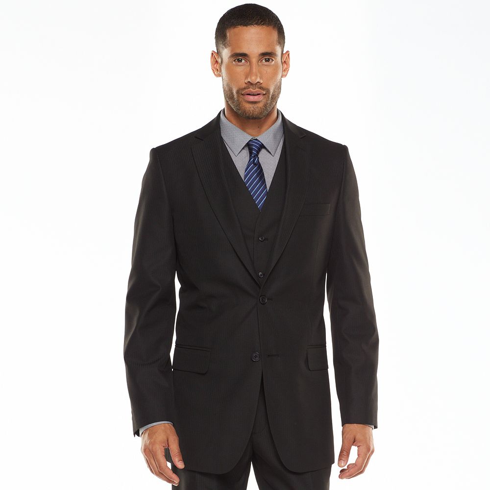 Apt. 9® Modern-fit Striped Dark Gray Suit Separates - Men