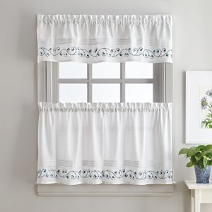 Key Largo Embroidered Kitchen Window Treatment Collection