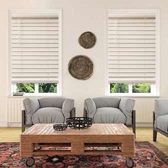 Custom Cut To Order Cordless Faux Wood Blinds Window Treatments