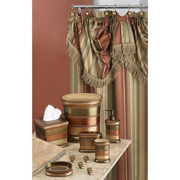 Contempo Bathroom Accessories Collection, Contempo Fabric Shower Curtain Sets With Rugs